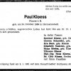Kloess Paul 1906-1980 Todesanzeige
